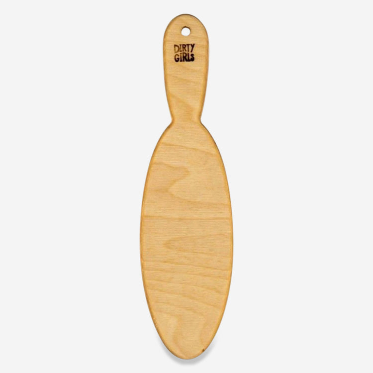 11 inch by 3 inch wooden oval shaped paddle for shaping leather hard work.