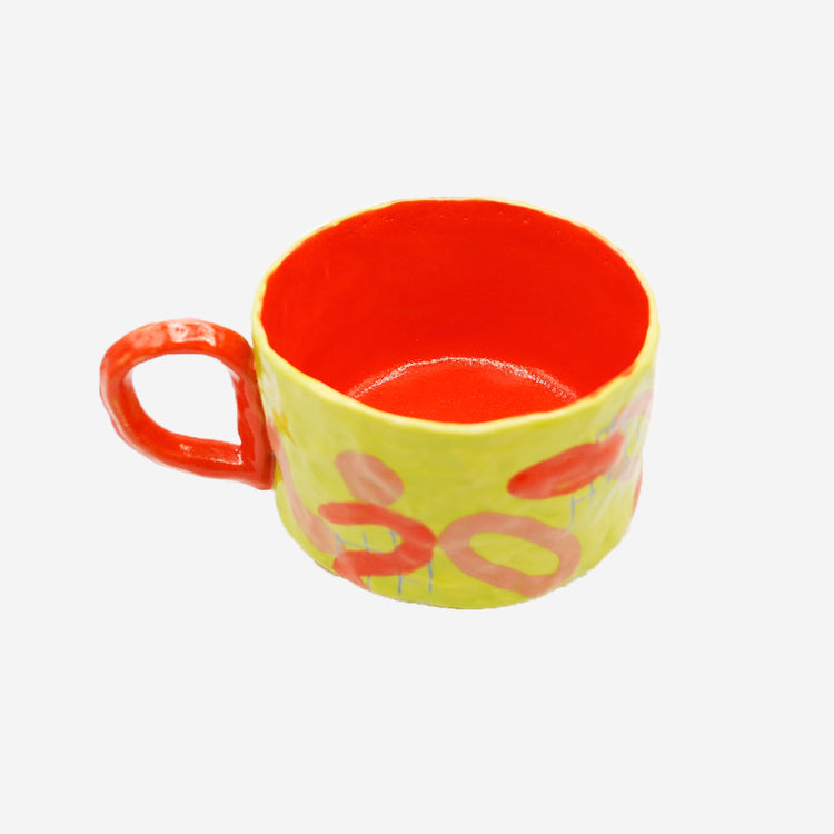 Lime Green Squiggle Mug by Emily Tarner
