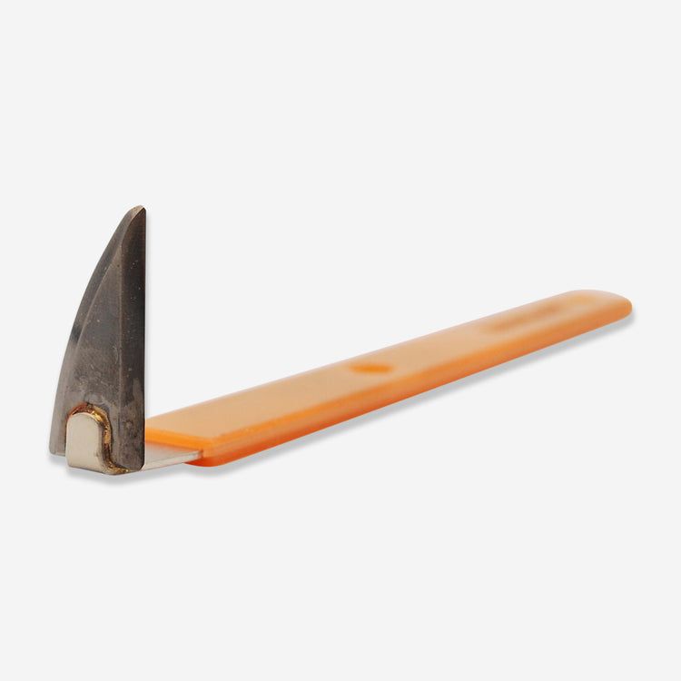 The #5 Tungsten carbide tool has a shark fin head for trimming and is best used for left handers.