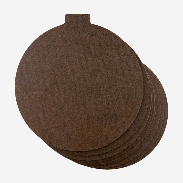 Set of 10 round bat inserts. 7.5" diameter