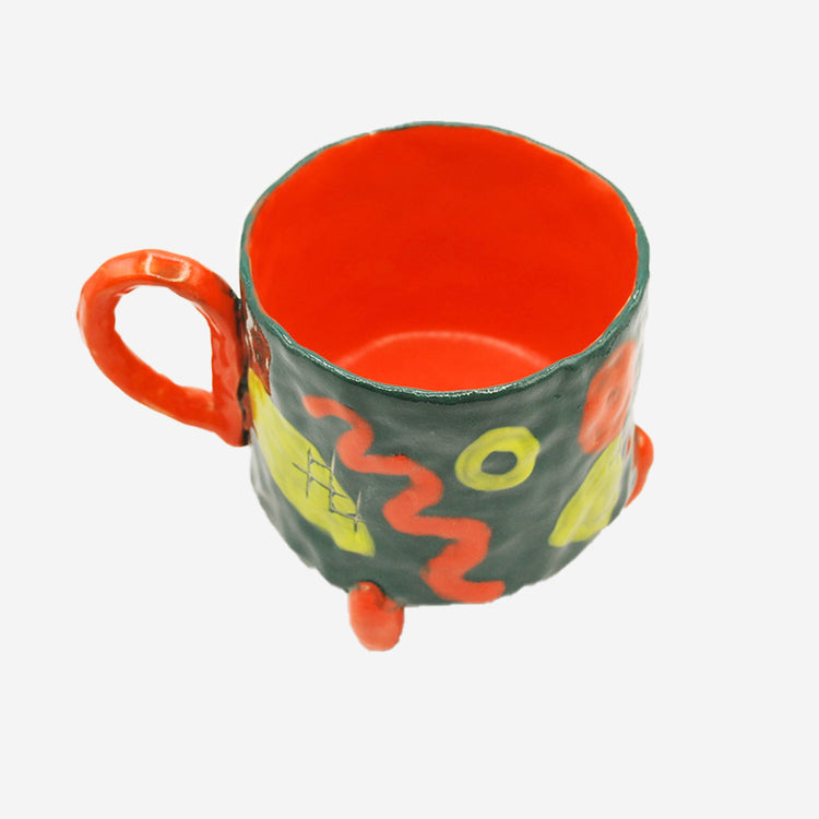 Teal Squiggle Mug by Emily Tarner