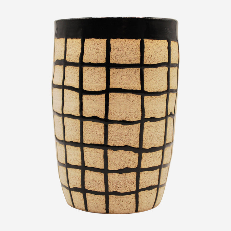 Grid Tumbler in Black by Natalie Cassidy