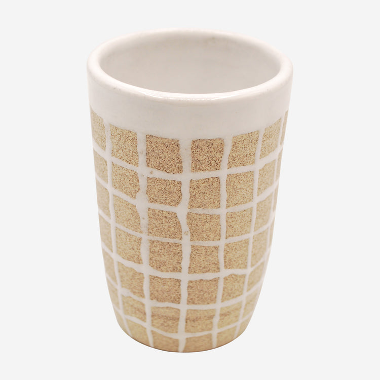Grid Tumbler in White by Natalie Cassidy