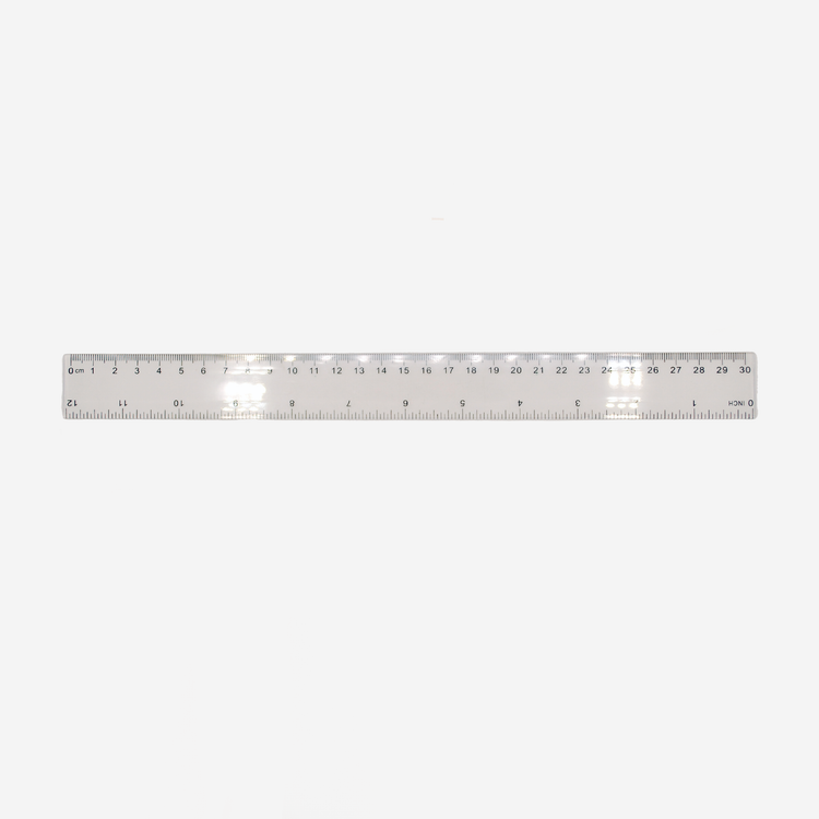 12 inch Clear Plastic Ruler - flexible