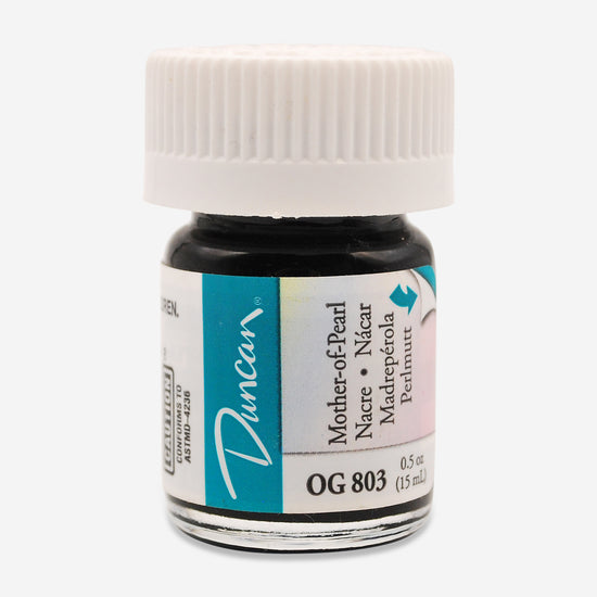 Mother of Pearl Overgaze Luster captures the timeless, iridescent beauty of everyone’s favorite gemstone as a translucent overglaze, ideal for adding that classic luster to your pieces!
