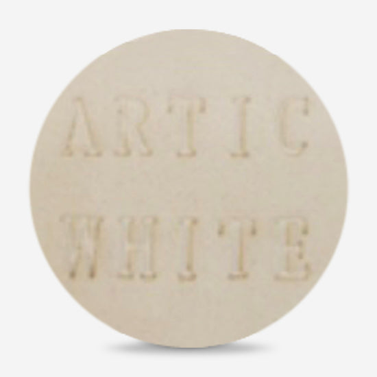Arctic White is a mid fire, cone 5/6 off white clay.