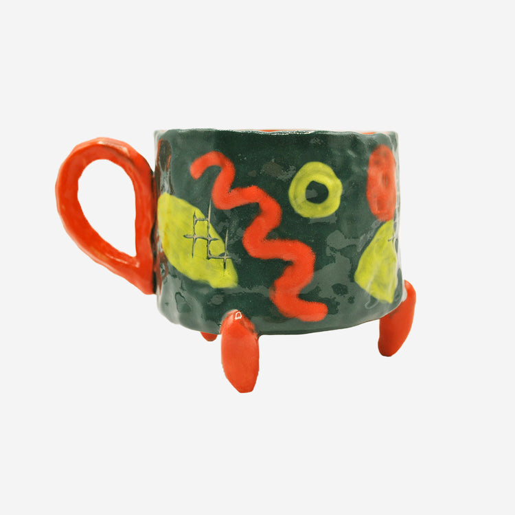 Teal Squiggle Mug by Emily Tarner